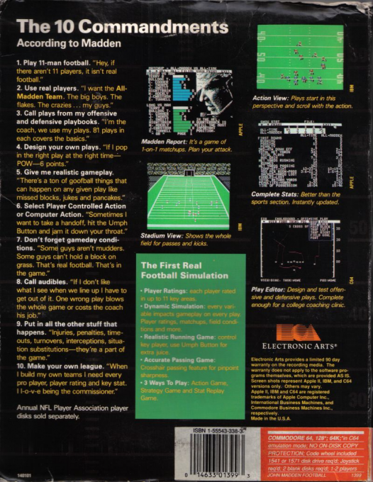 John Madden Football — box-2D-back (US)