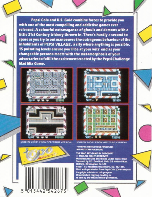 Mad Mix Game - The Pepsi Challenge — box-2D-back (EU)