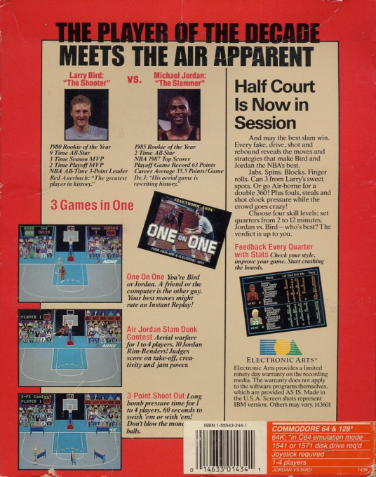 Michael Jordan vs Larry Bird : One On One — box-2D-back (US)