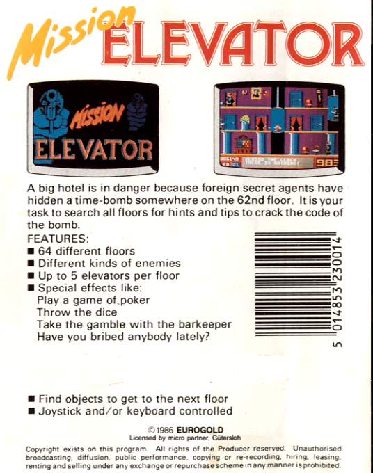 Mission Elevator — box-2D-back (EU)