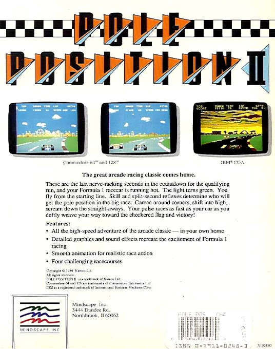 Pole Position 2 — box-2D-back (US)