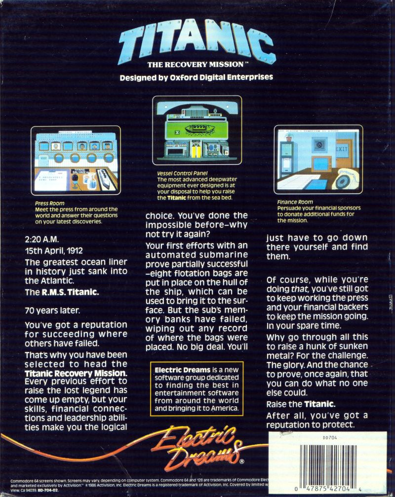 RMS Titanic — box-2D-back (US)