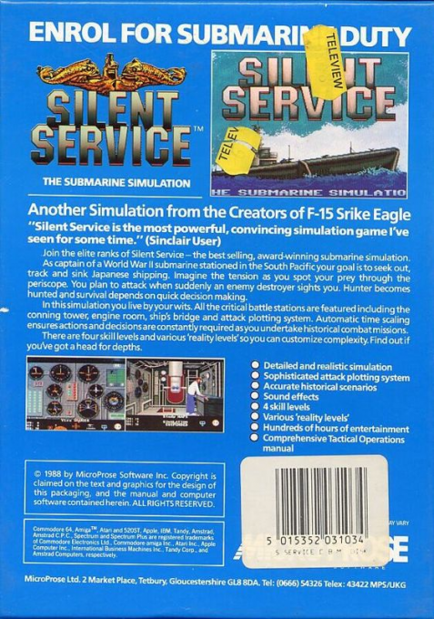 Silent Service — box-2D-back (EU)