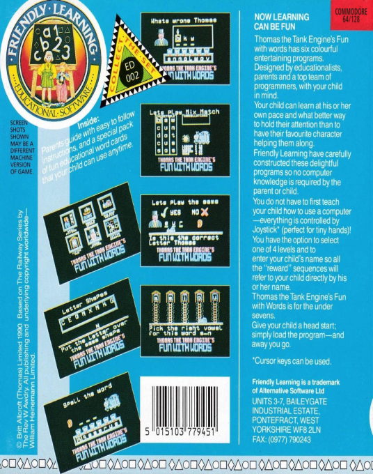 Thomas The Tank Engine's Fun With Words — box-2D-back (EU)