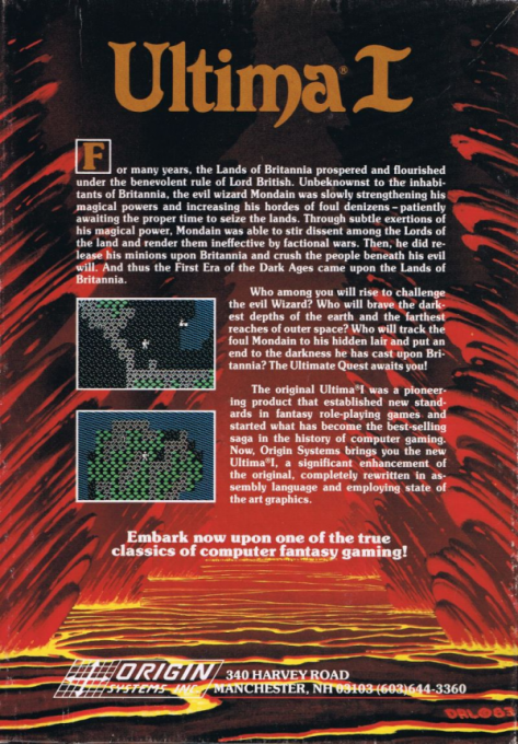 Ultima 1 — box-2D-back (US)
