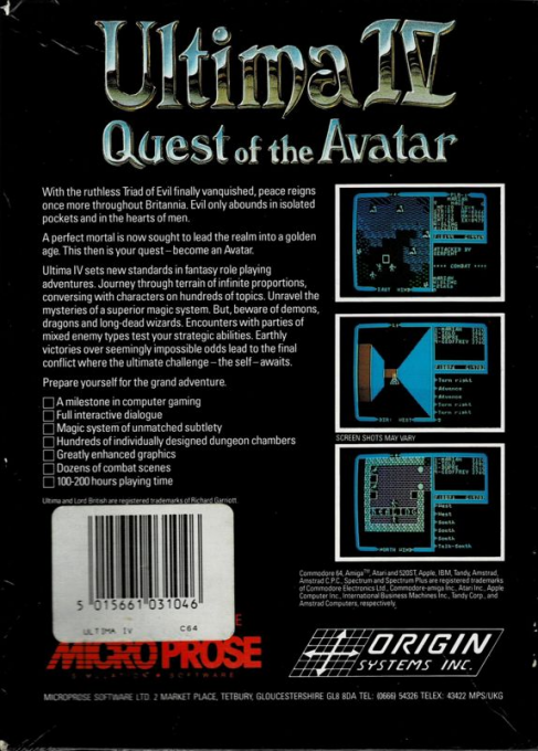 Ultima 4 - Quest Of The Avatar — box-2D-back (EU)