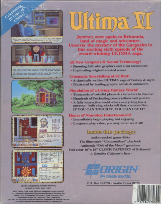 Ultima 6 - The False Prophet — box-2D-back (US)