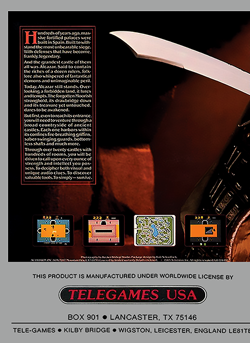 Alcazar - The Forgotten Fortress — box-2D-back (US)