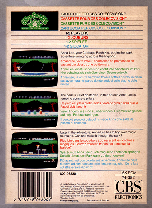 Cabbage Patch Kids - Adventures in the Park — box-2D-back (EU)