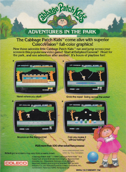 Cabbage Patch Kids - Adventures in the Park — box-2D-back (US)