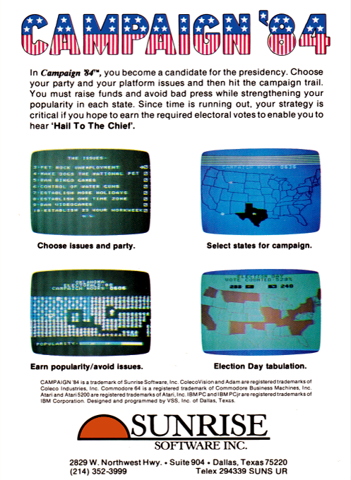 Campaign '84 — box-2D-back (US)