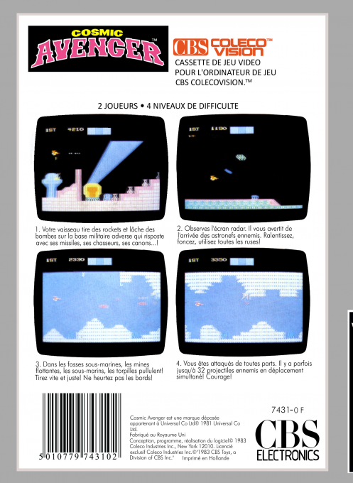 Cosmic Avenger — box-2D-back (FR)