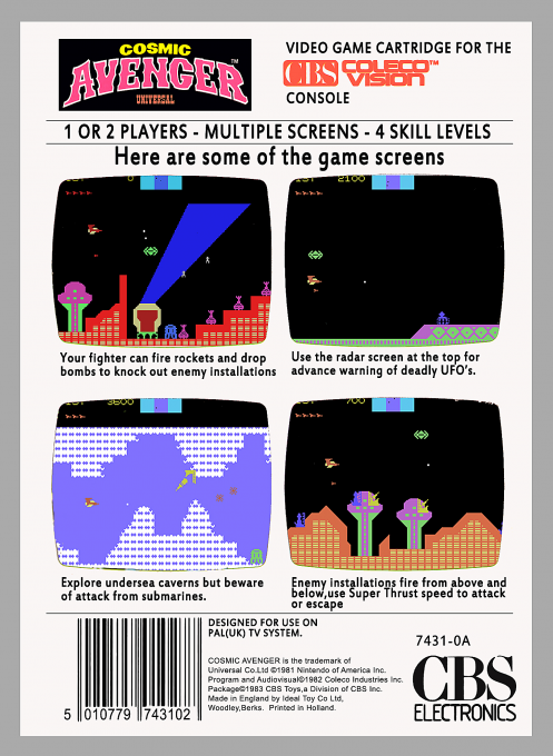 Cosmic Avenger — box-2D-back (EU)