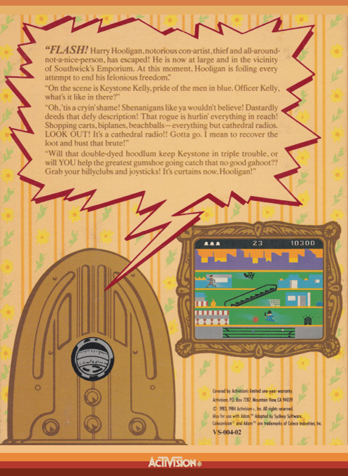 Keystone Kapers — box-2D-back (US)