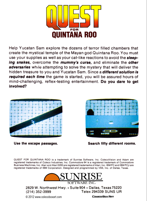 Quest for Quintana Roo — box-2D-back (US)