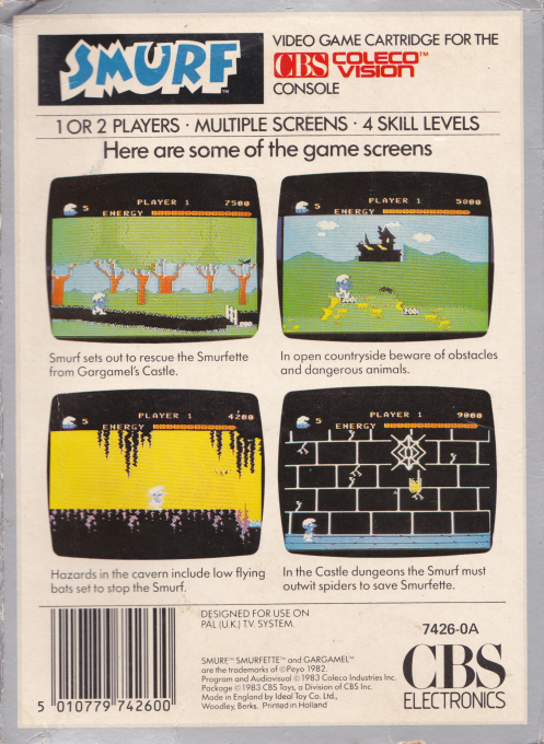 Smurf Rescue in Gargamel's Castle — box-2D-back (EU)