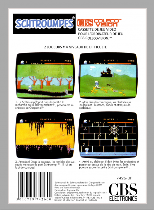 Smurf Rescue in Gargamel's Castle — box-2D-back (FR)