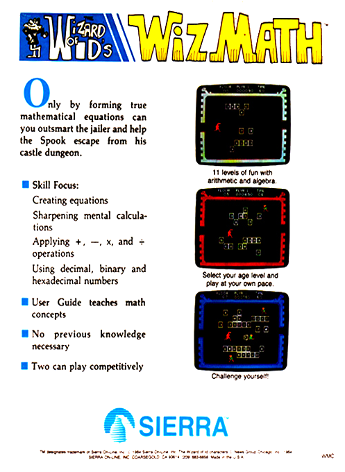 Wizard Of Id's Wizmath — box-2D-back (US)