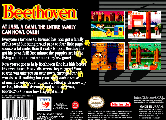 Beethoven - The Ultimate Canine Caper! — box-2D-back (US)