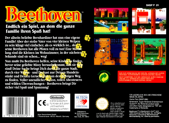 Beethoven - The Ultimate Canine Caper! — box-2D-back (EU)