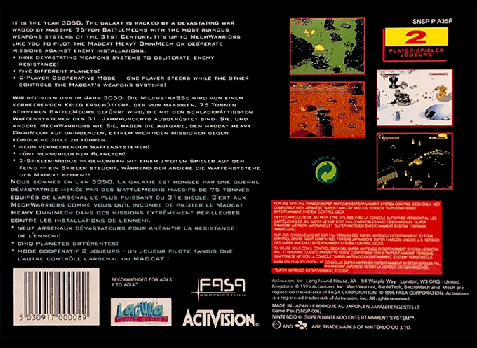 Mechwarrior 3050 — box-2D-back (EU)
