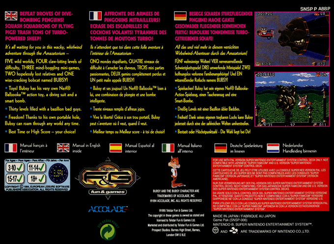 Bubsy 2 — box-2D-back (EU)
