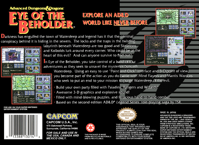Eye Of The Beholder — box-2D-back (US)