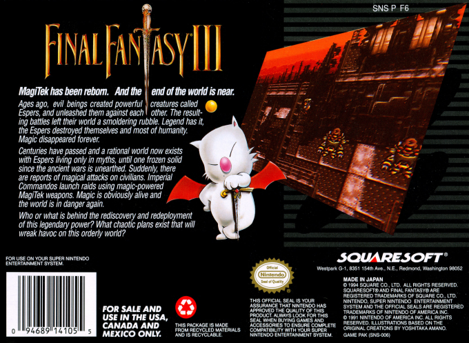 Final Fantasy 6 — box-2D-back (US)
