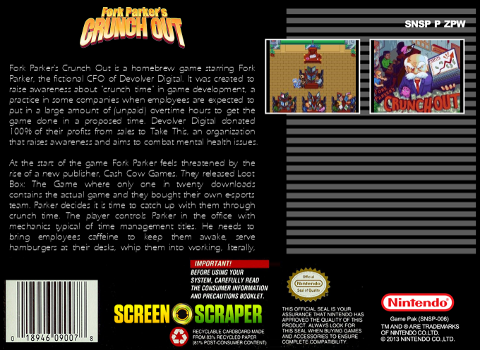 Fork Parker's Crunch Out — box-2D-back (SS)