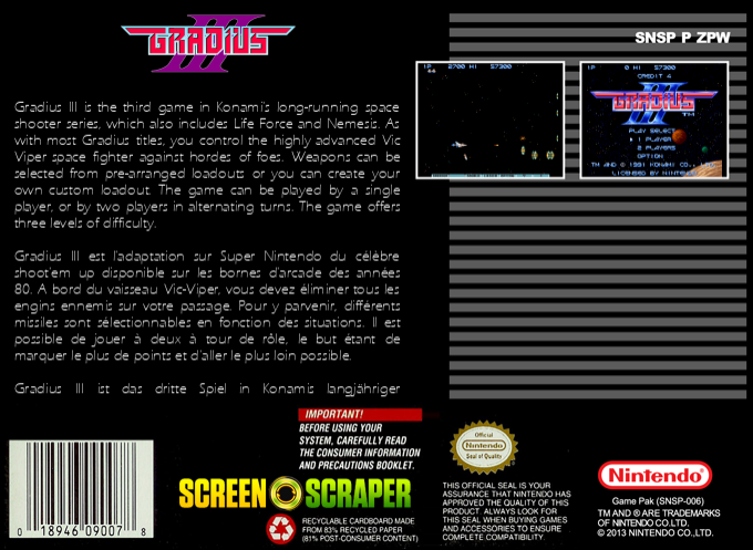 Gradius 3 — box-2D-back (SS)