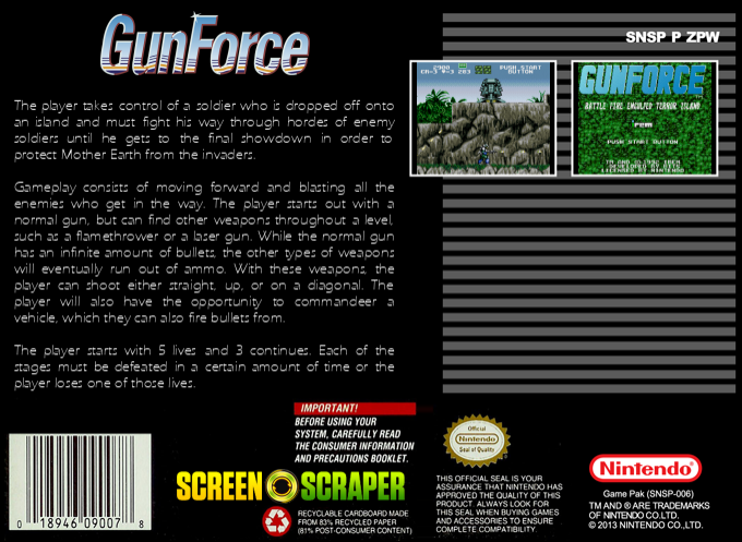 Gunforce - Battle Fire Engulfed Terror Island — box-2D-back (SS)