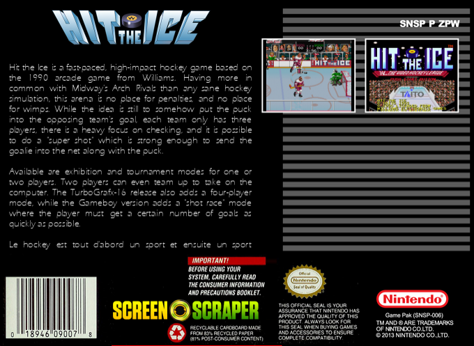 Hit The Ice - The Video Hockey League — box-2D-back (SS)