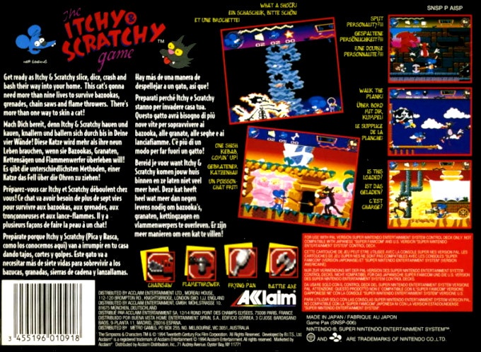 The Itchy & Scratchy Game — box-2D-back (EU)
