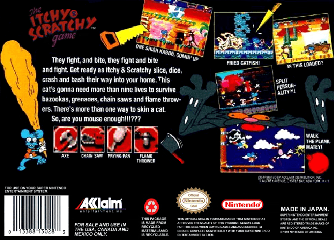 The Itchy & Scratchy Game — box-2D-back (US)