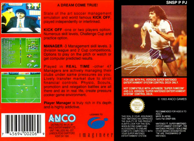 Kevin Keegan's Player Manager — box-2D-back (EU)