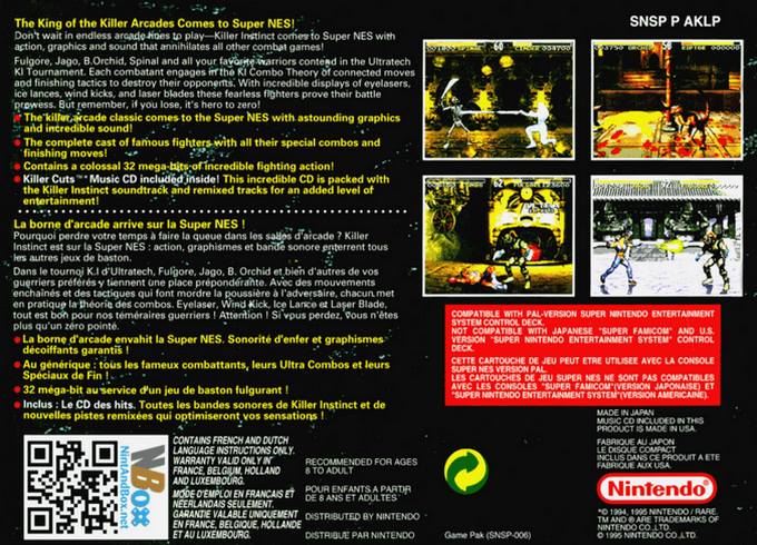 Killer Instinct — box-2D-back (EU)