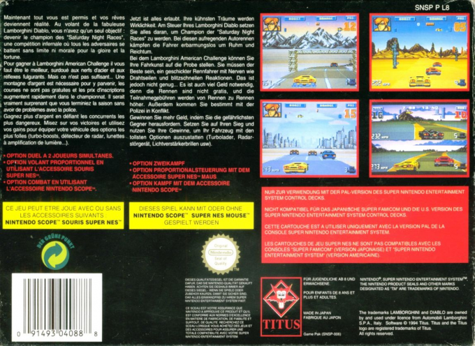 Lamborghini - American Challenge — box-2D-back (DE)
