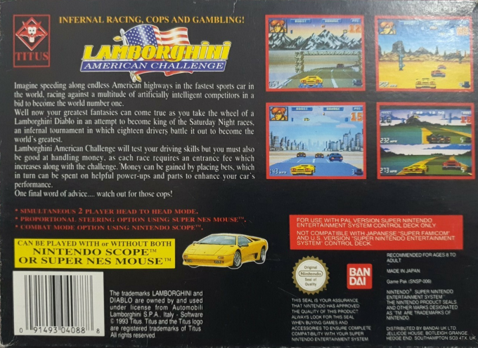 Lamborghini - American Challenge — box-2D-back (EU)