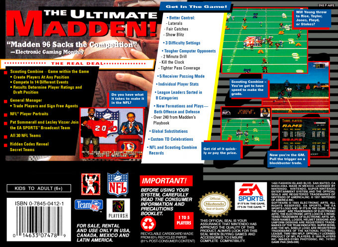 Madden Nfl 96 — box-2D-back (US)