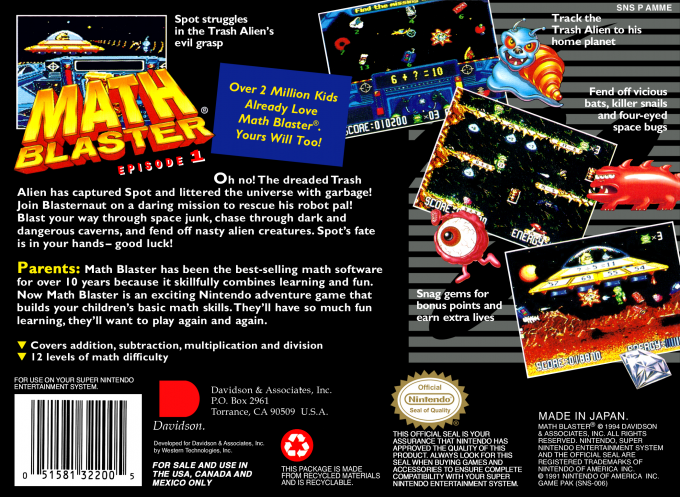 Math Blaster - Episode 1 - In Search Of Spot — box-2D-back (US)