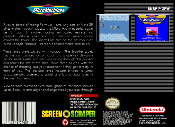Micro Machines — box-2D-back (SS)
