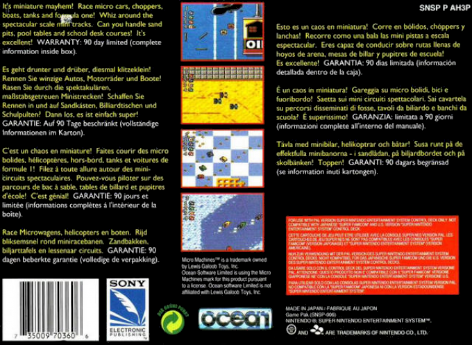 Micro Machines — box-2D-back (EU)