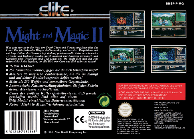Might and Magic 2 — box-2D-back (EU)