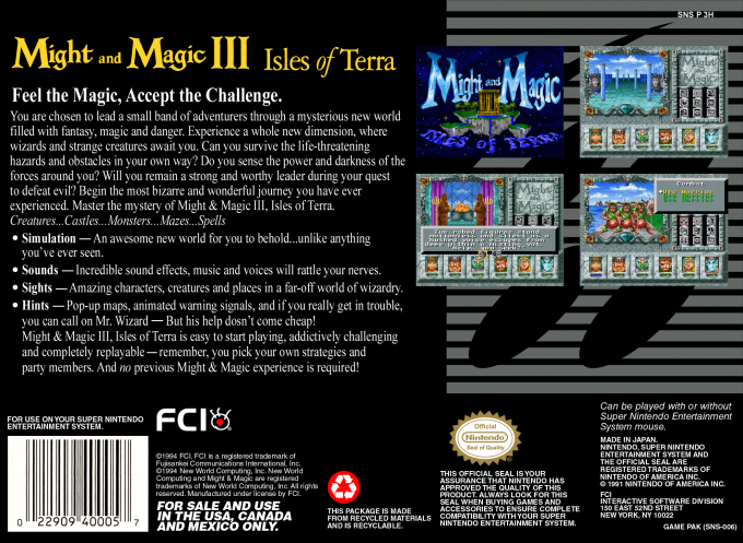 Might And Magic 3 - Isles Of Terra — box-2D-back (US)