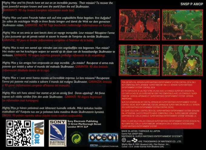 Adventures Of Mighty Max, The — box-2D-back (EU)
