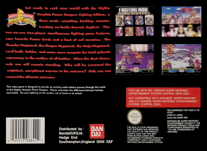 Mighty Morphin Power Rangers - The Fighting Edition — box-2D-back (EU)