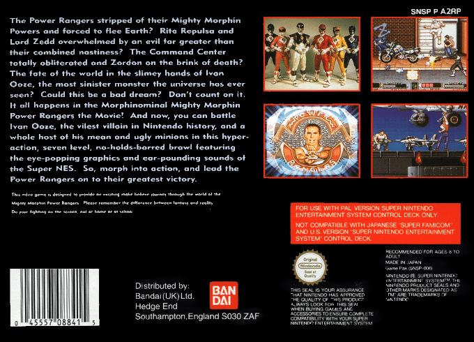Mighty Morphin Power Rangers - The Movie — box-2D-back (EU)