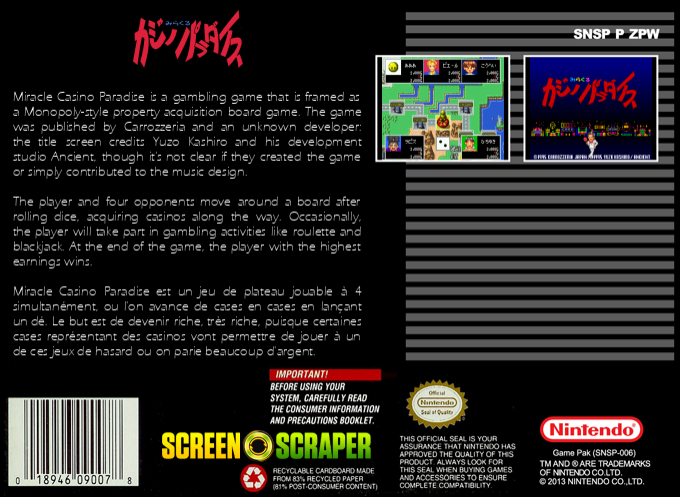 Miracle Casino Paradise — box-2D-back (SS)