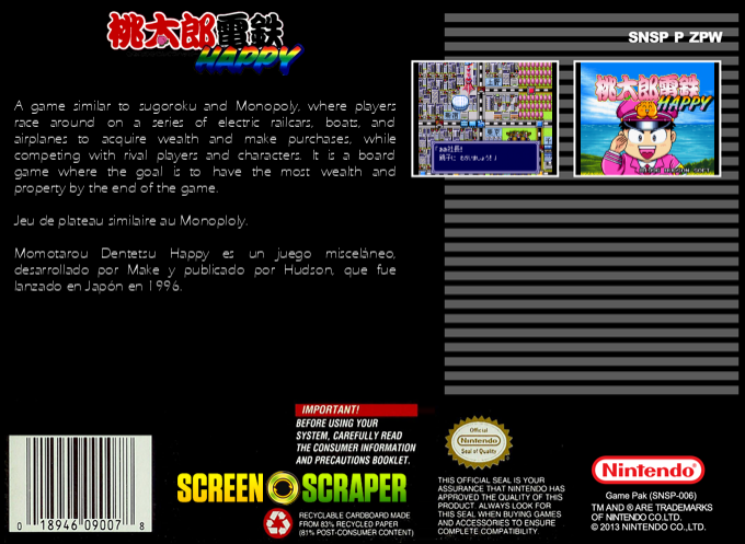 Momotarou Dentetsu Happy — box-2D-back (SS)