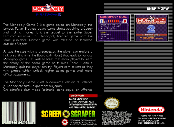 Monopoly Game 2, The — box-2D-back (SS)